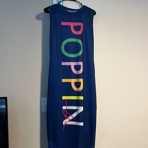 BLUE POPPIN FITTED DRESS